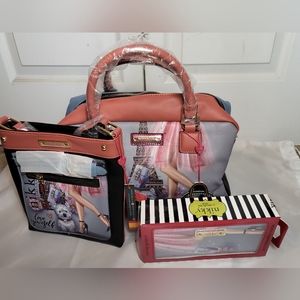 3 piece- Nicole Lee "Nikky Girl" bag set
